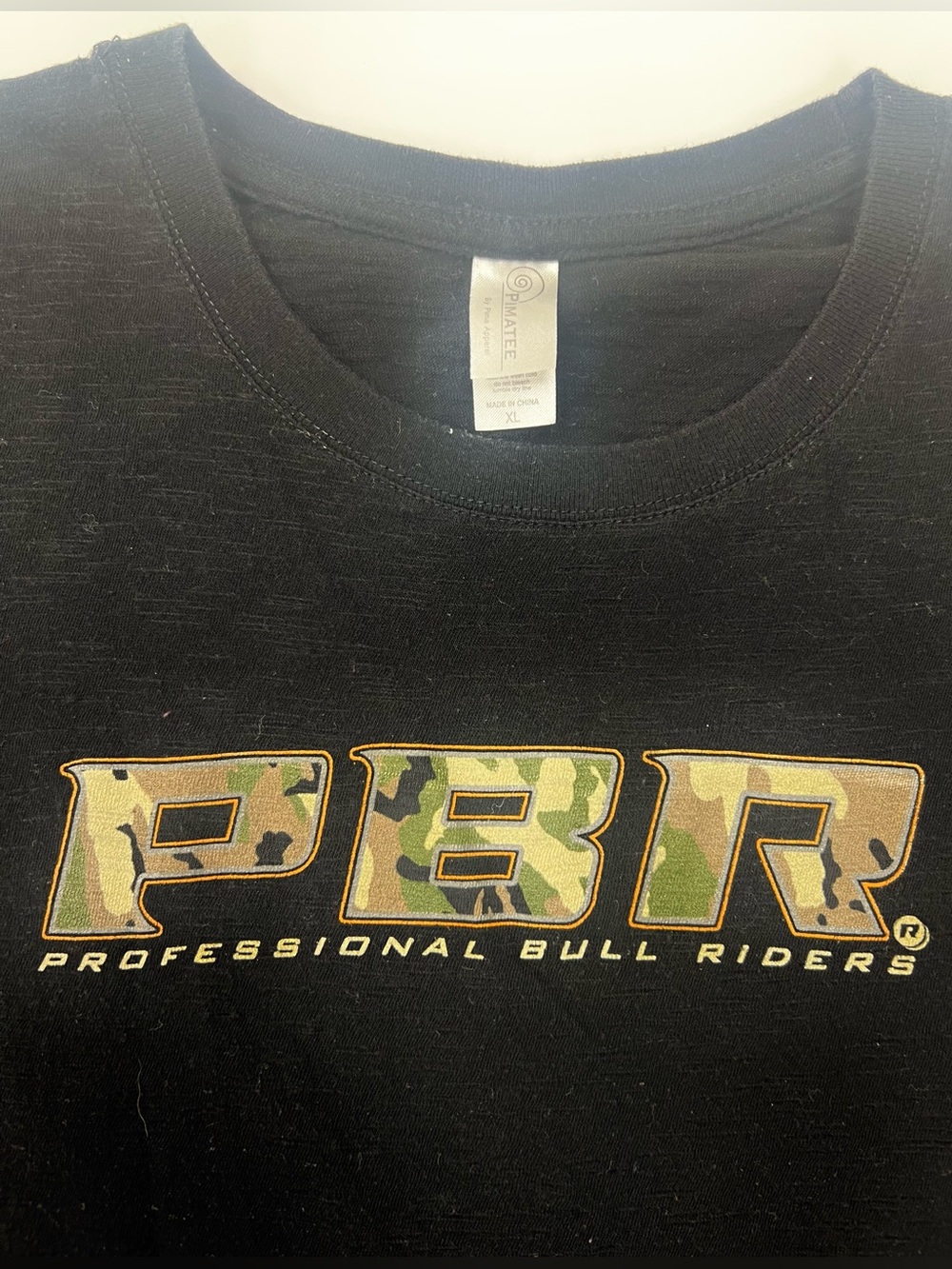 PBR Professional Bull Riders Black Short-Sleeve Tee with Camo Logo